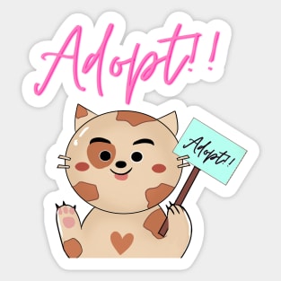 Happy international cat day, adopt! Sticker